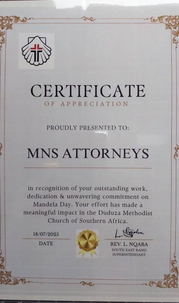 Certificate - Mandela Day 2025